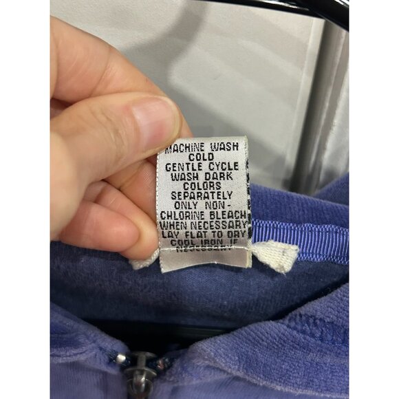 Womens Velour Purple Zip Up Hoodie Jacket SZ Petite Small - Picture 6 of 8